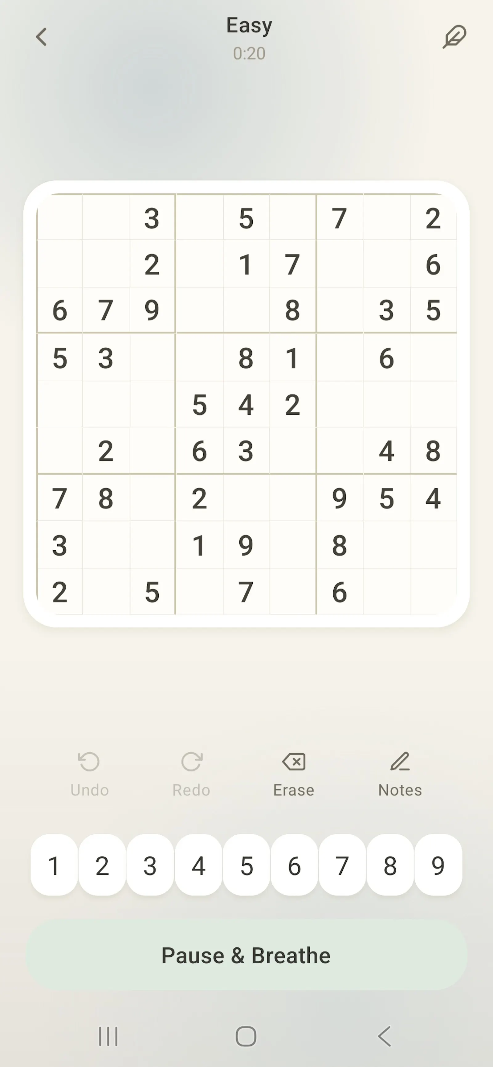 Zen Sudoku: Relaxing  Sudoku screenshot 1