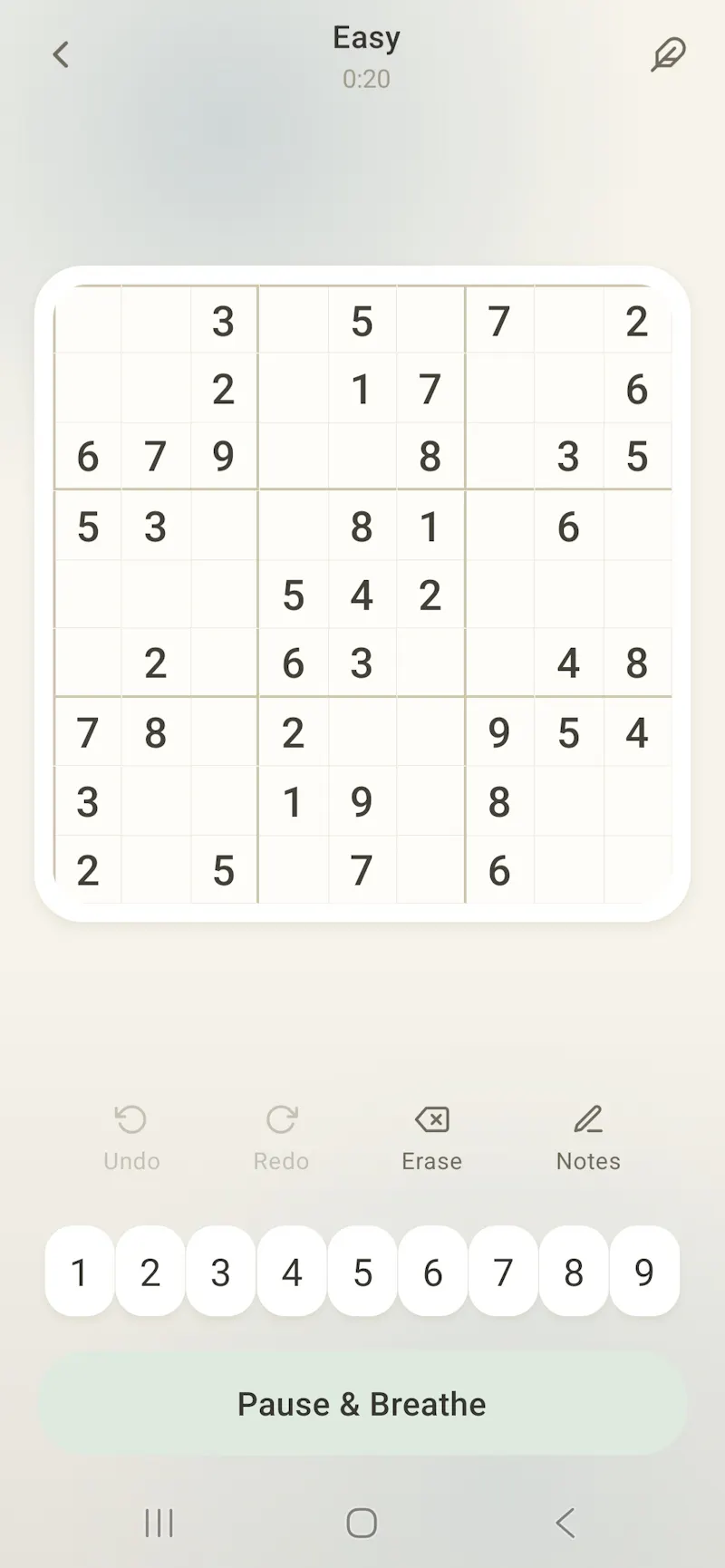 Zen Sudoku: Relaxing  Sudoku screenshot 1