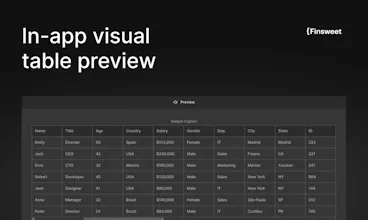 Finsweet Table for Webflow gallery image