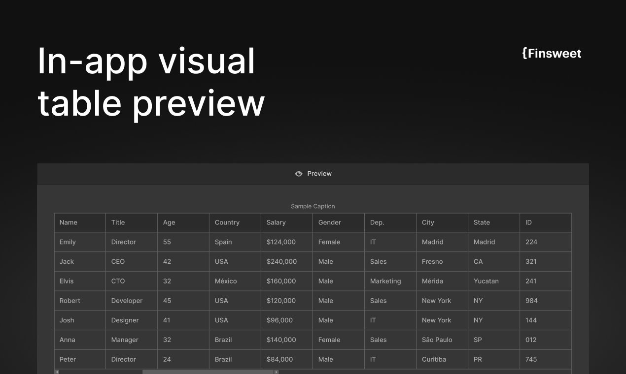 Table de finition pour webflow media 2