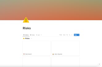Simple Risk Register - Notion Template gallery image