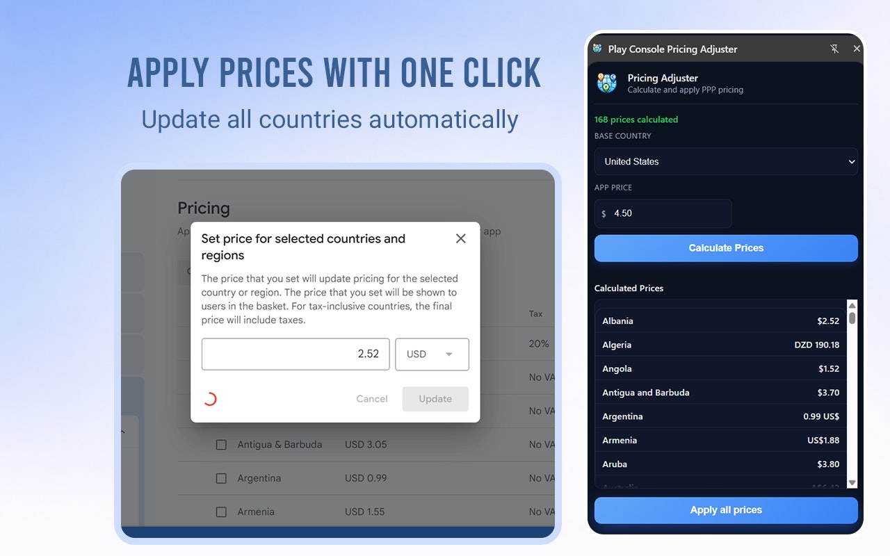 Play Console Pricing Adjuster gallery image