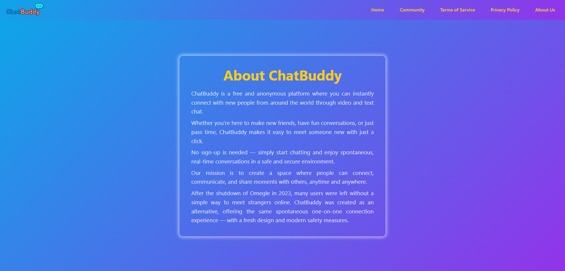 Media Chatbuddy - Sambungkan dengan serta -merta dengan orang yang tidak dikenali di seluruh dunia untuk bersuara 3