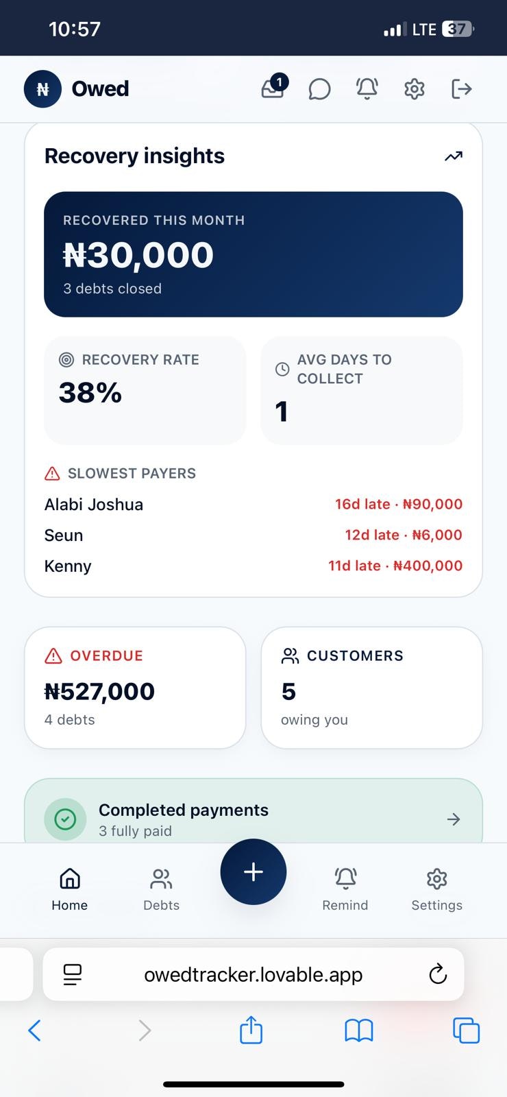 Owed Tracker  gallery image