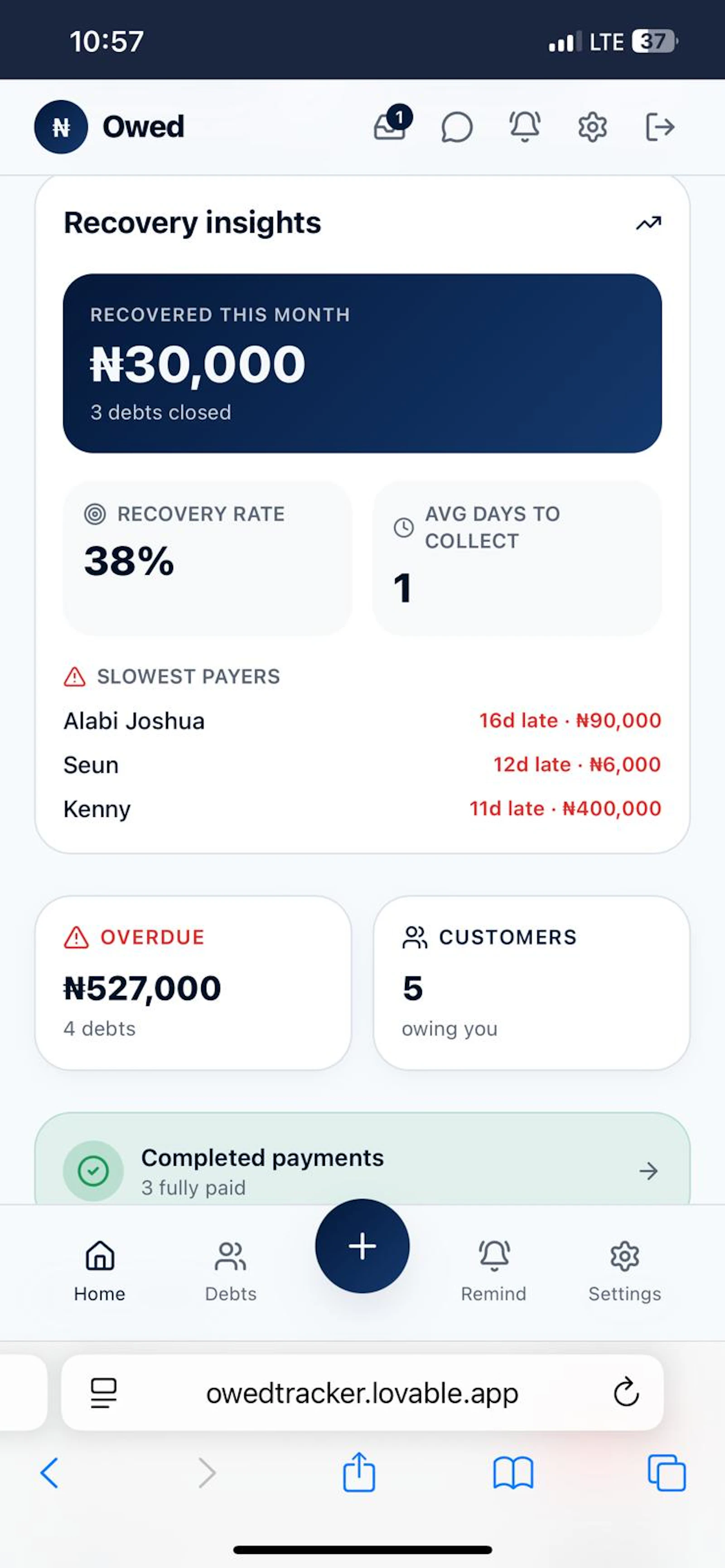 Owed Tracker  screenshot 1