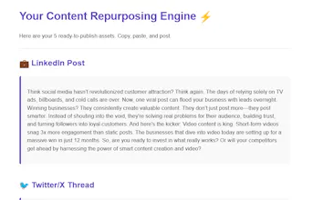 Content Repurposing Engine gallery image