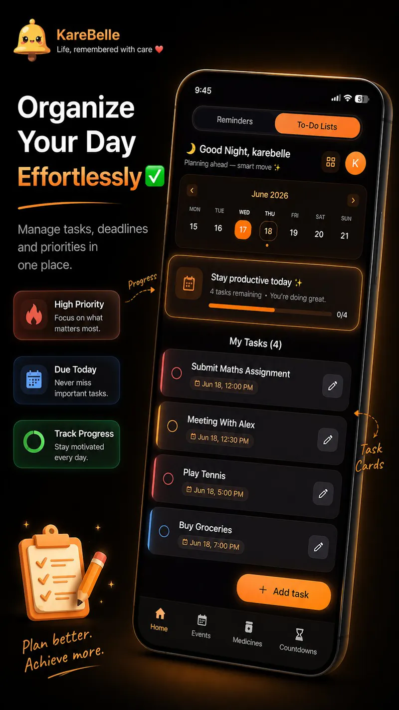 KareBelle- Reminders & Planner screenshot 4