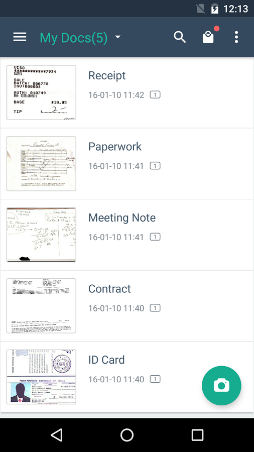 CamScanner gallery image