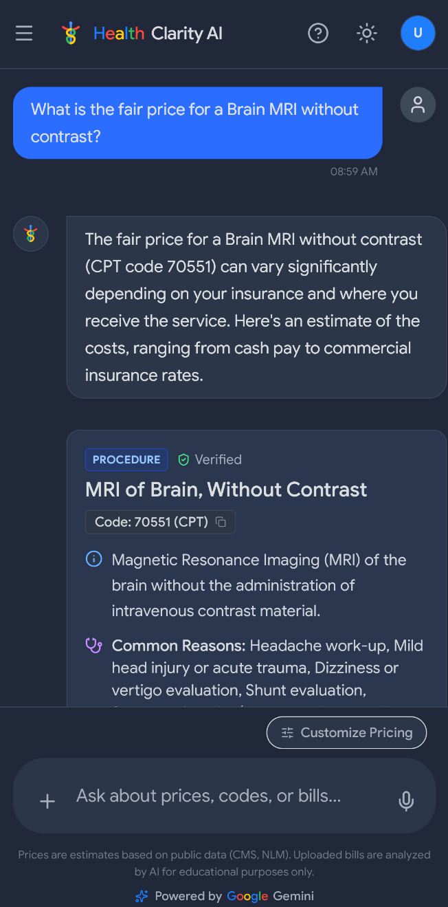 Health Clarity AI - Screenshot 3 showing product features and functionality