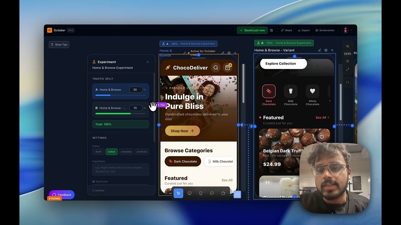 October - vibe code app experiments gallery image