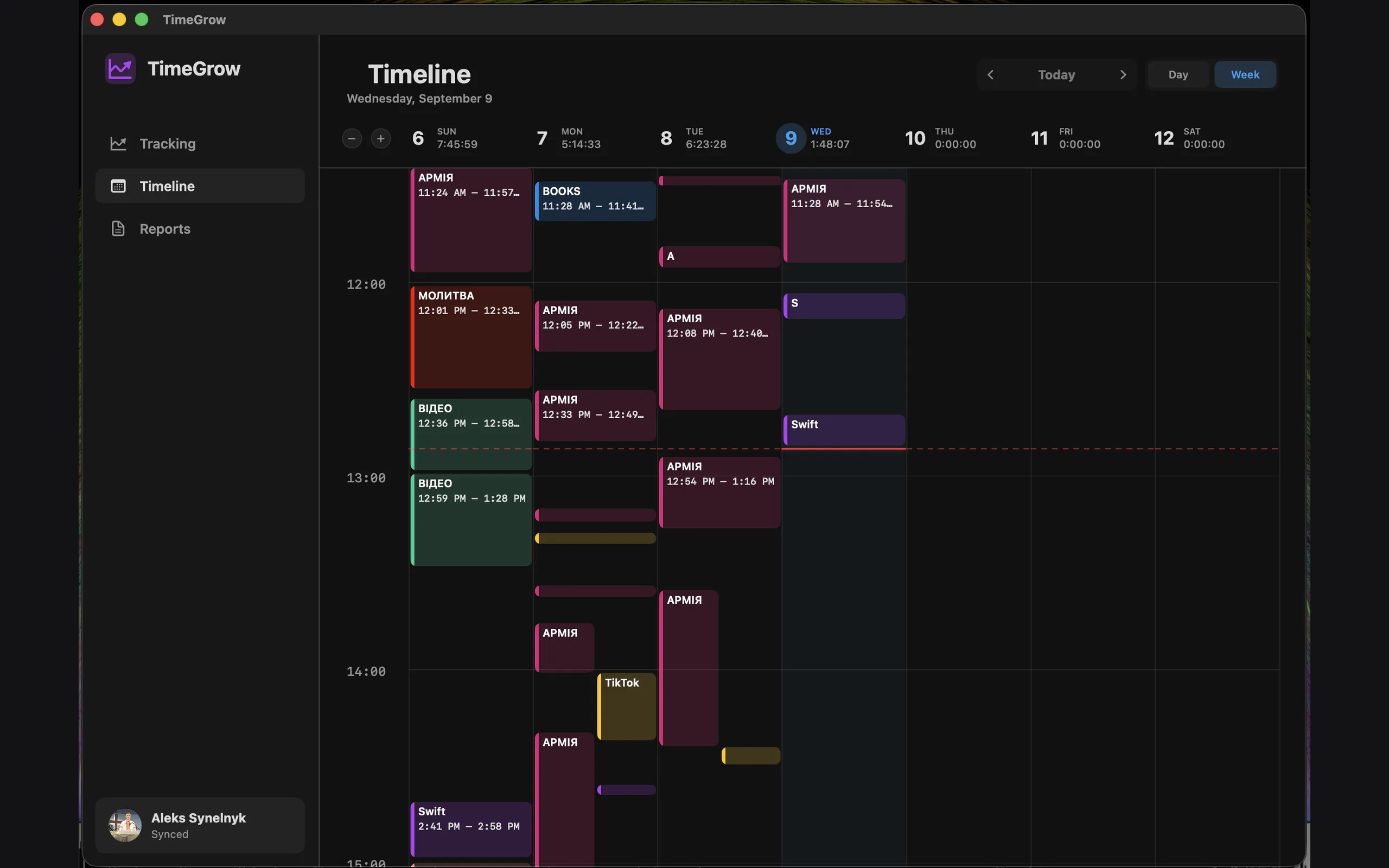 TimeGrow+ — Automatic Time Tracker