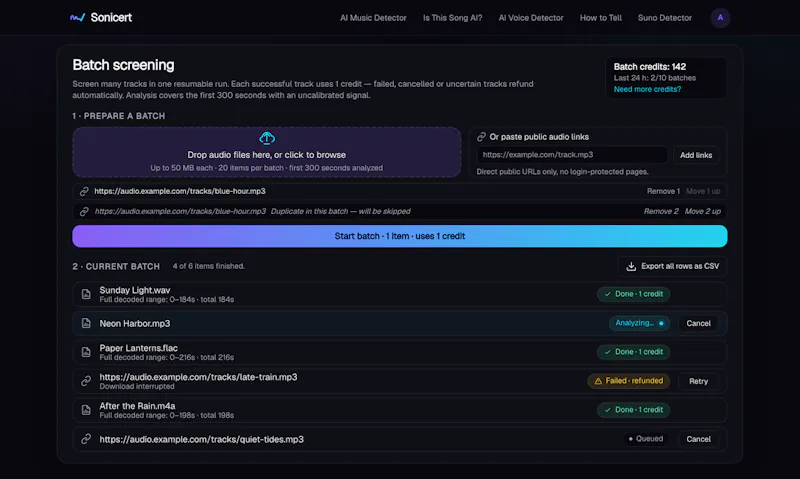 Sonicert screenshot 1