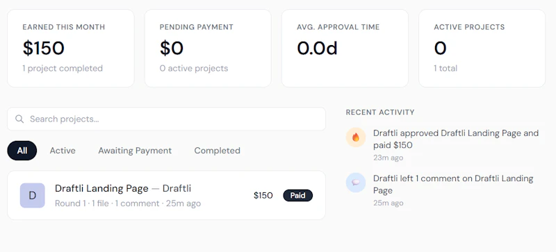 Draftli - Client review & payment as one screenshot 4