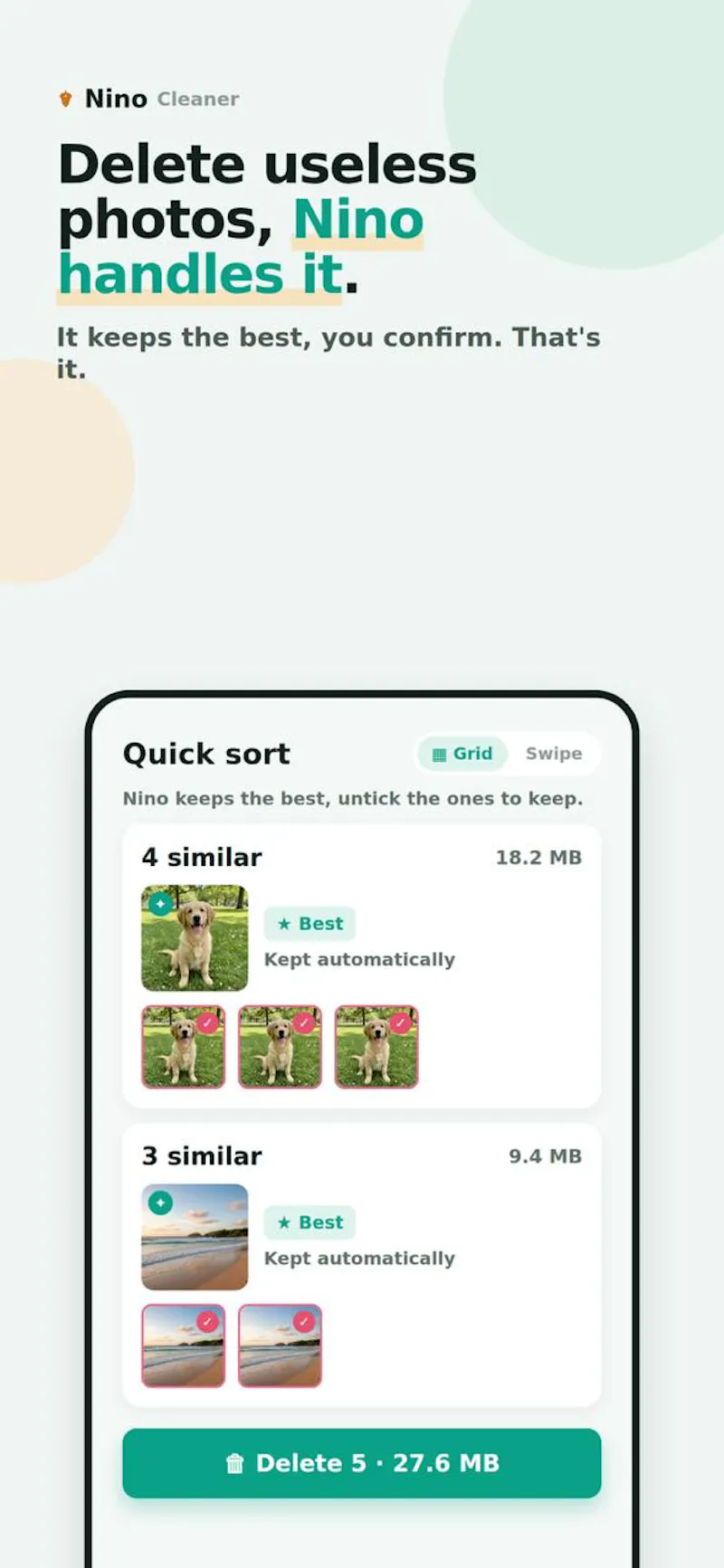 Nino Cleaner, photos & videos, storage screenshot 4