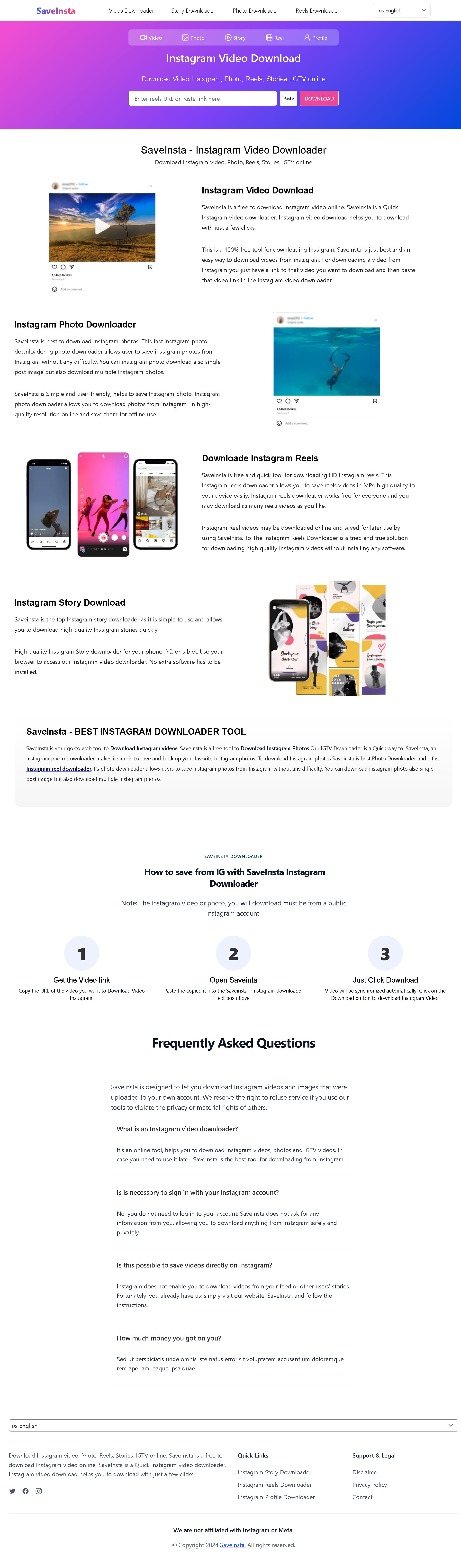 SaveInsta - Instagram Downloader Tool