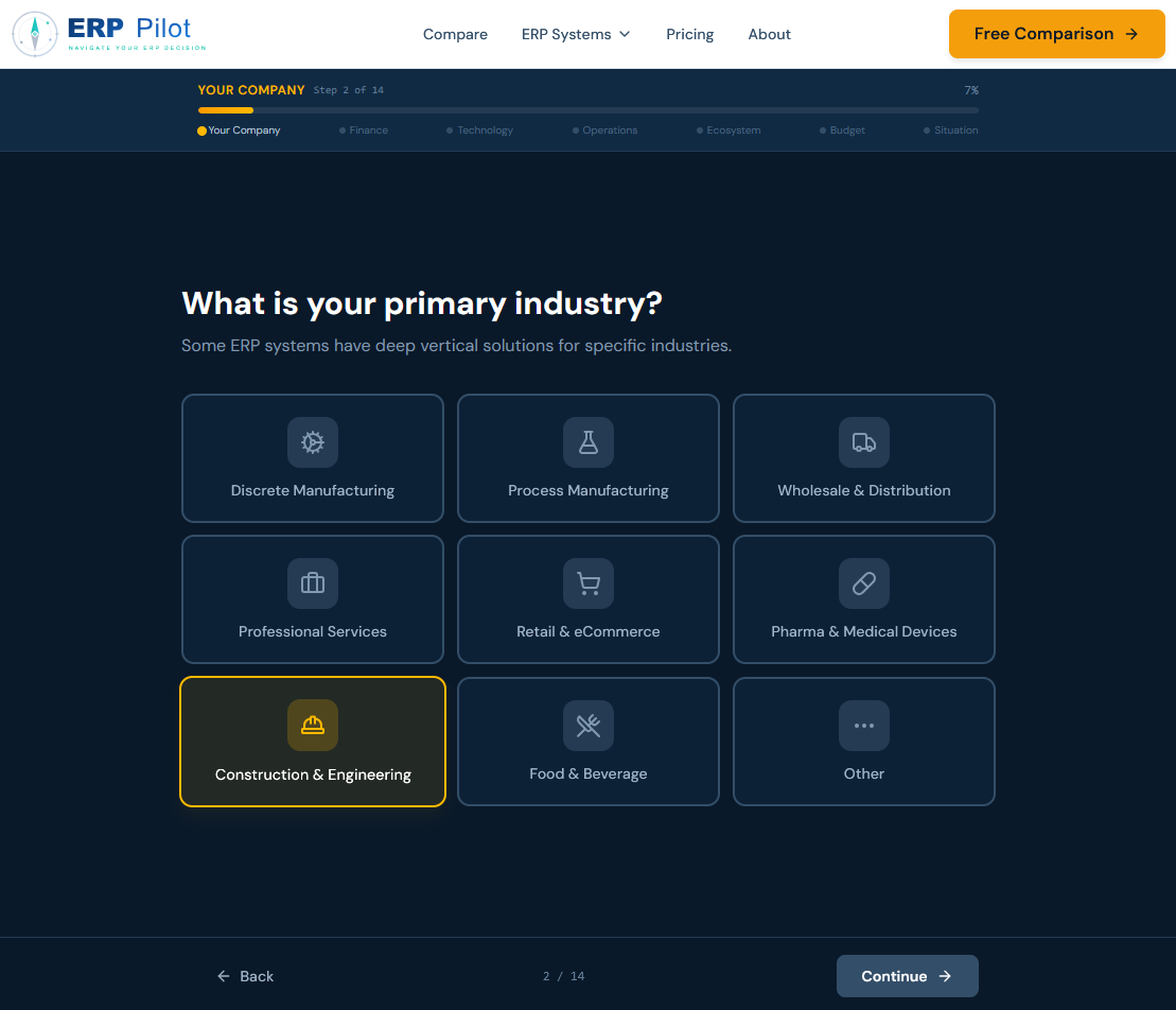 ERP Pilot - Screenshot 3 showing product features and functionality