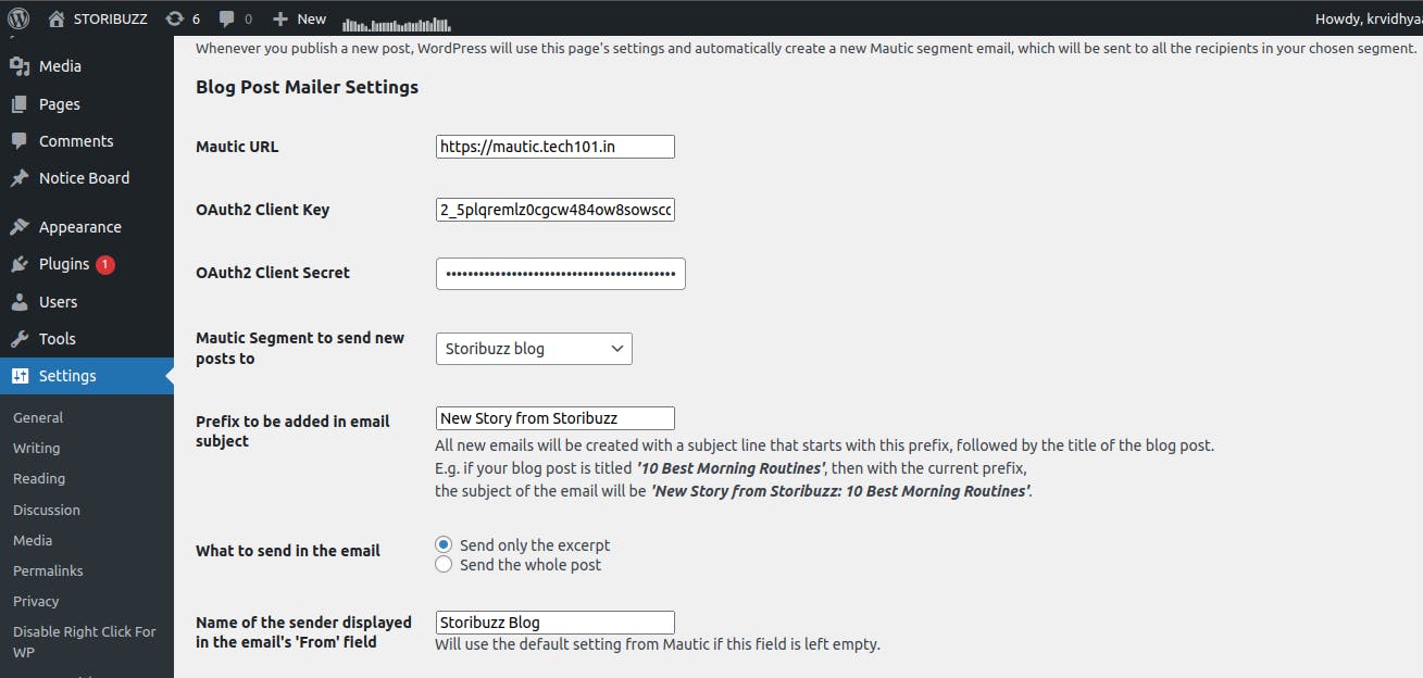 WordPress to Mautic Post Publisher media 1