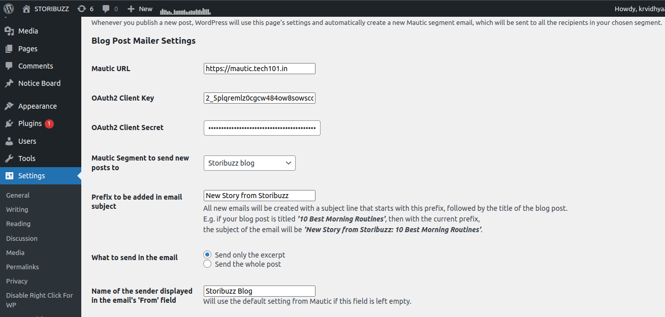 WordPress naar Mautic Post Publisher - Stuur uw laatste bericht als e -mail naar uw abonnees media 1