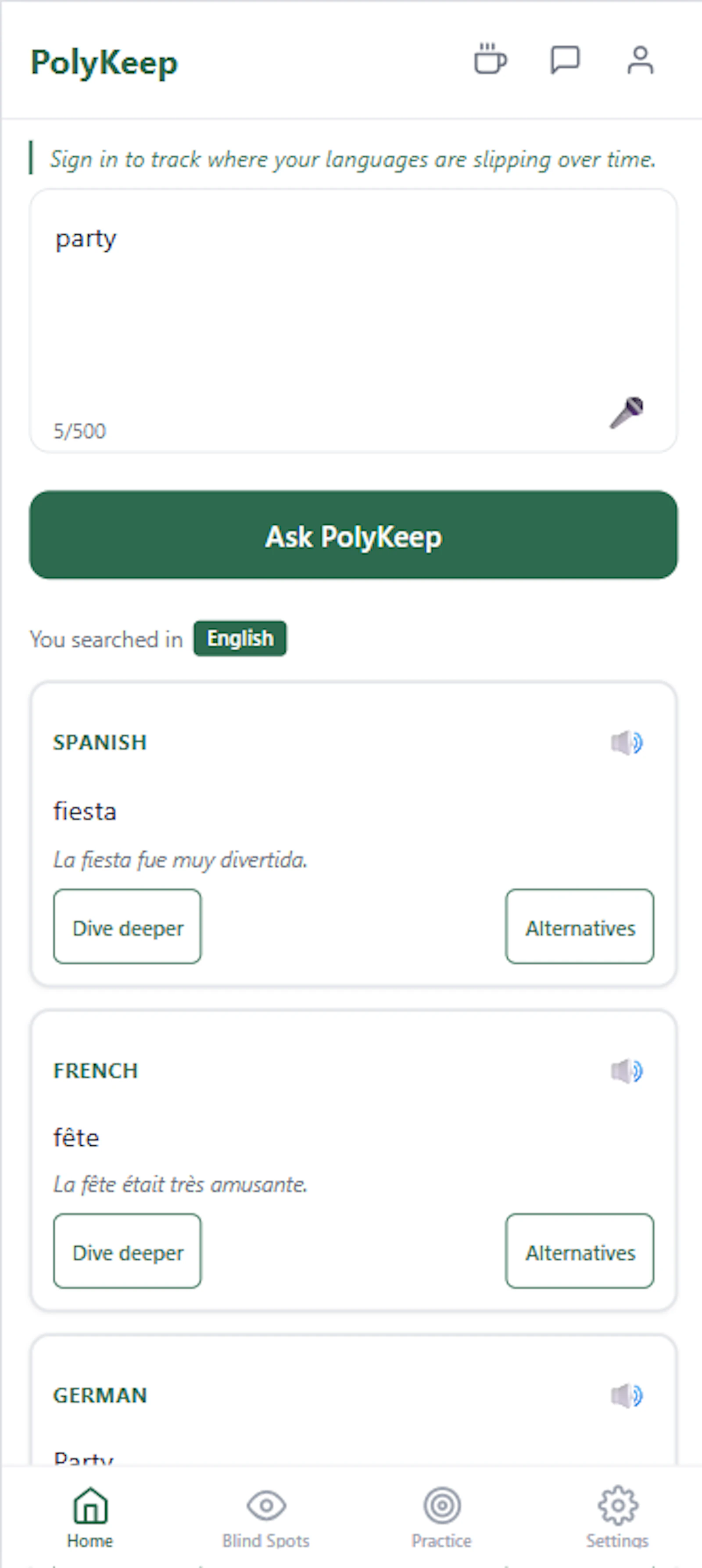 PolyKeep - Keep All Your Languages Sharp screenshot 4