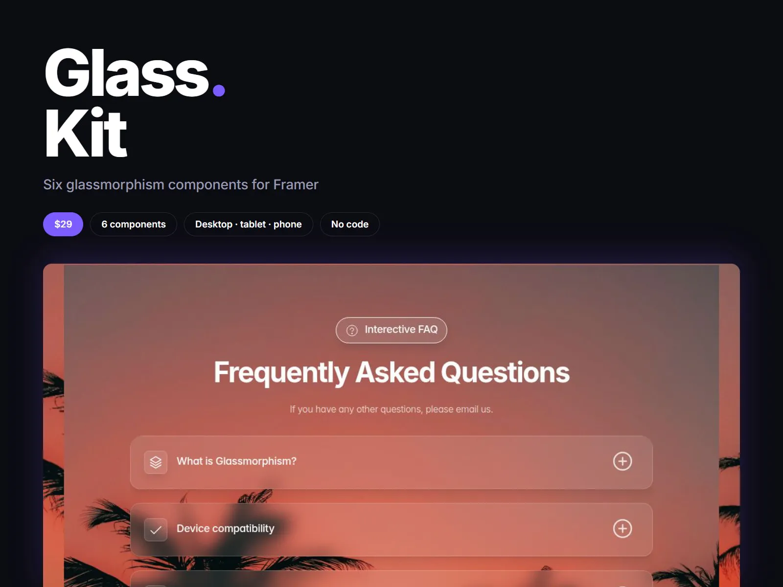 Glass Kit — Framer by Ricardo Kruger gallery image