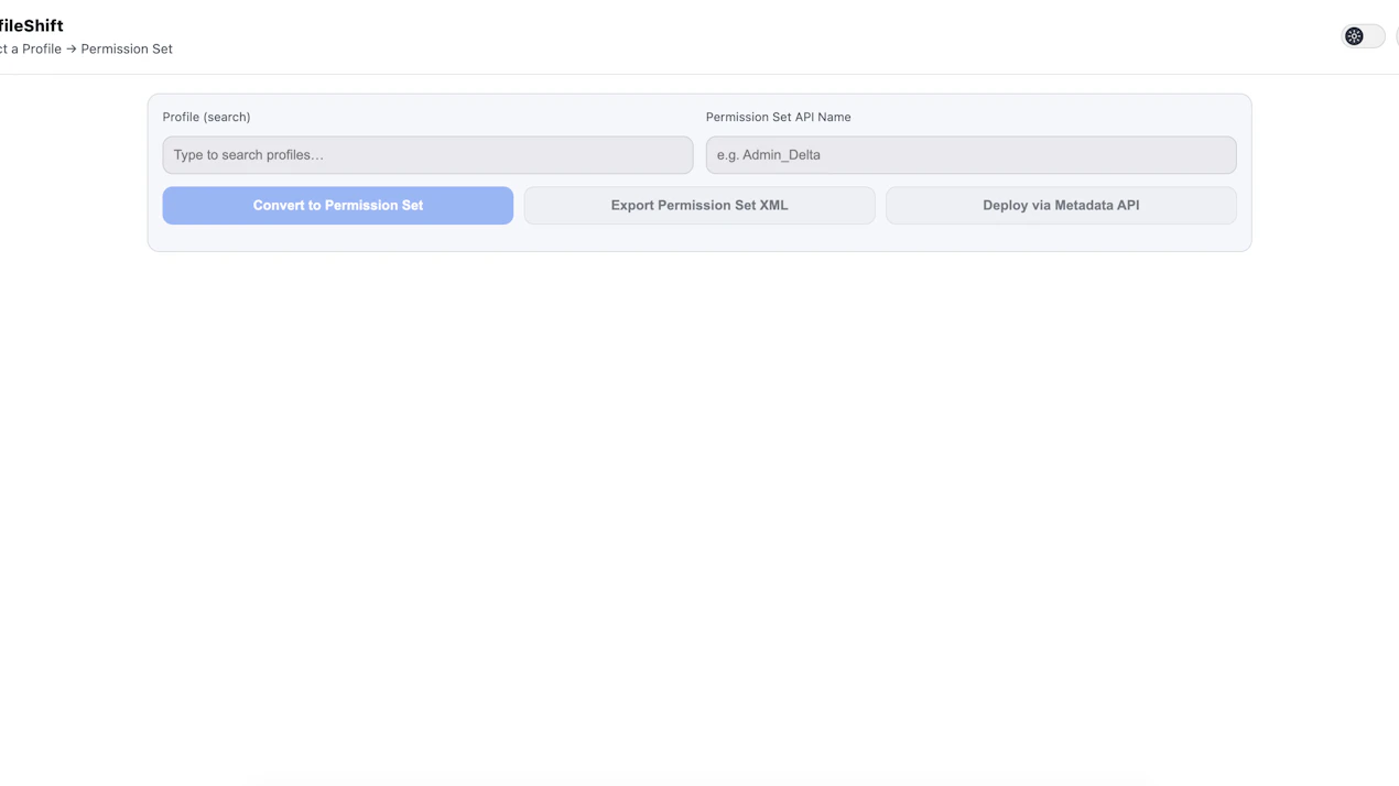 ProfileShift – Profile to Permission Set product