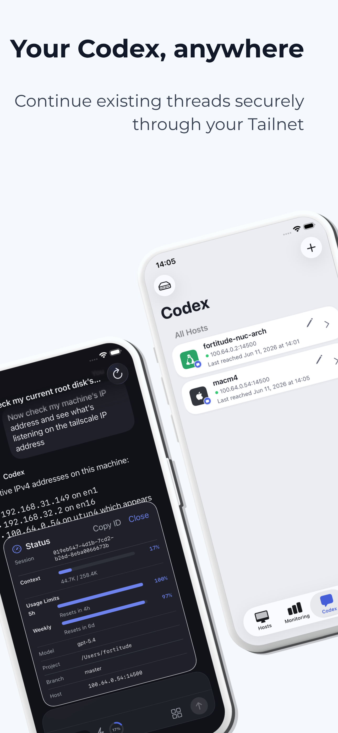 NovaScale, Remote Codex over Tailscale gallery image