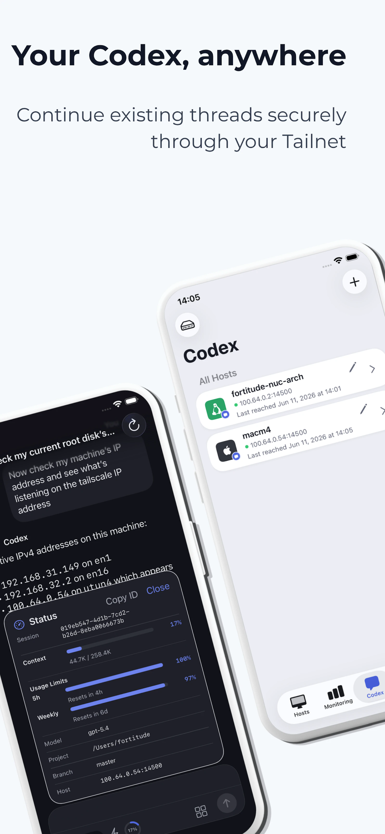 NovaScale, Remote Codex over Tailscale screenshot 2