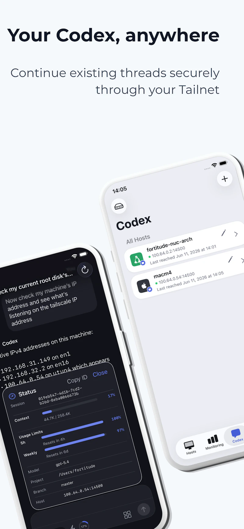 NovaScale, Remote Codex over Tailscale screenshot 2
