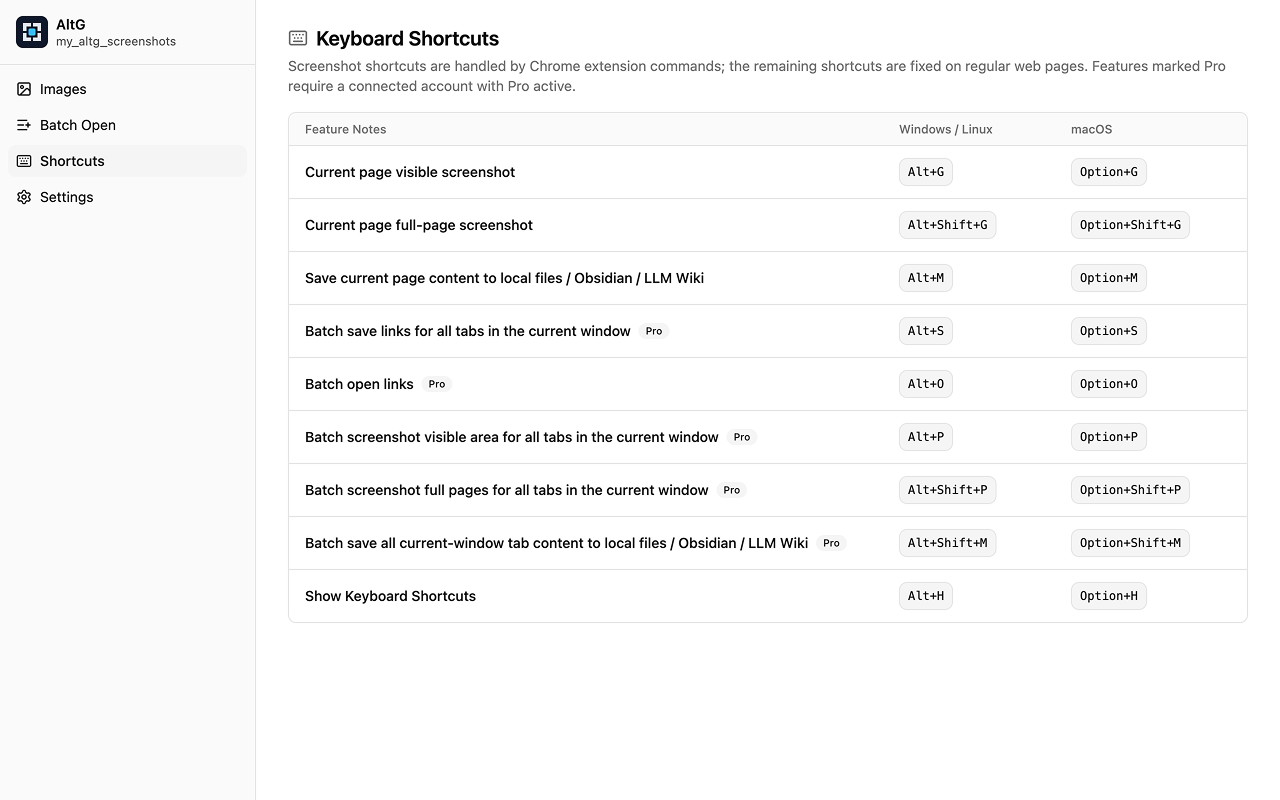 AltG - Web Page Screenshots & Markdown gallery image