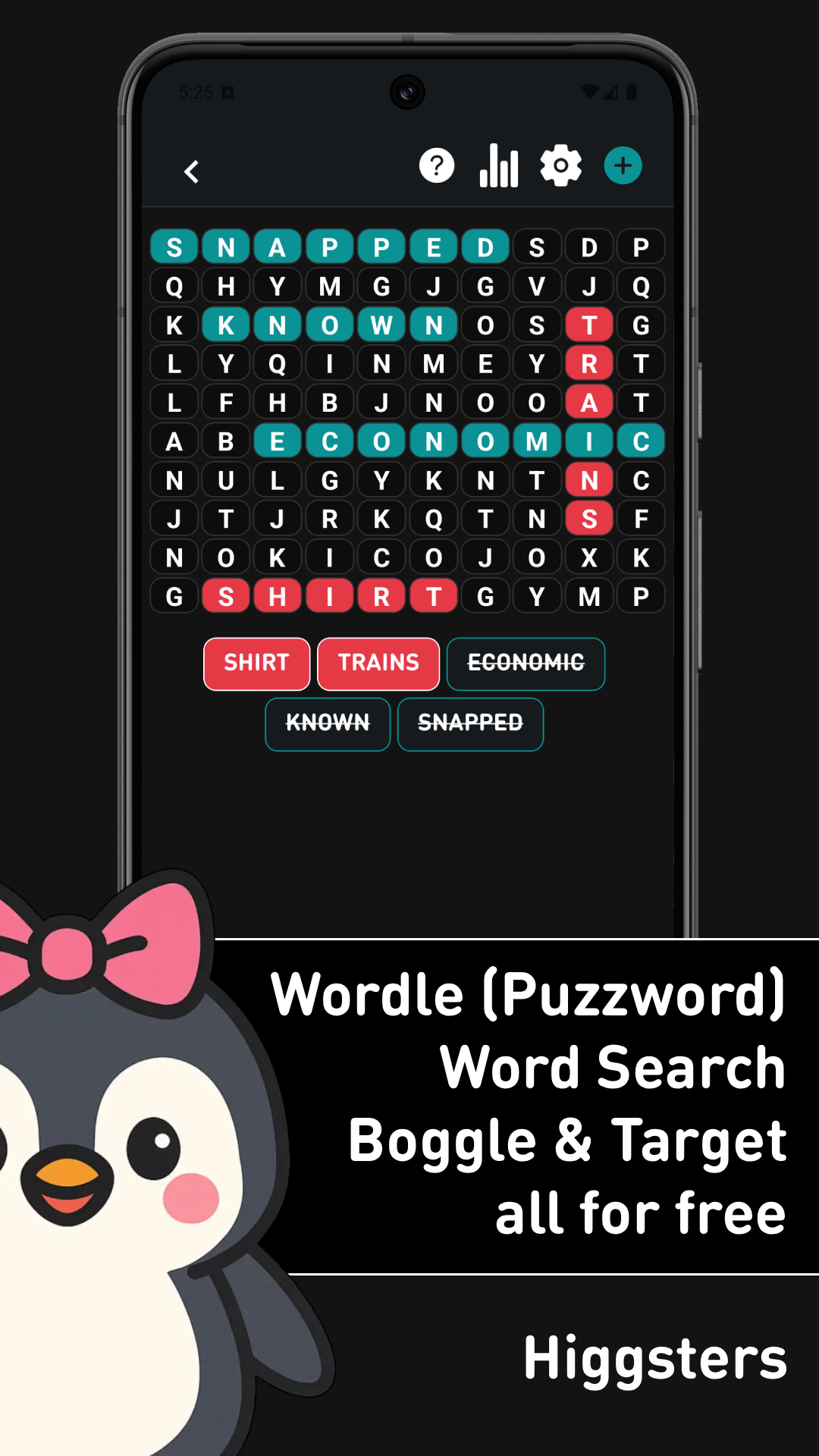 Higgsters Games - Screenshot 4 showing product features and functionality