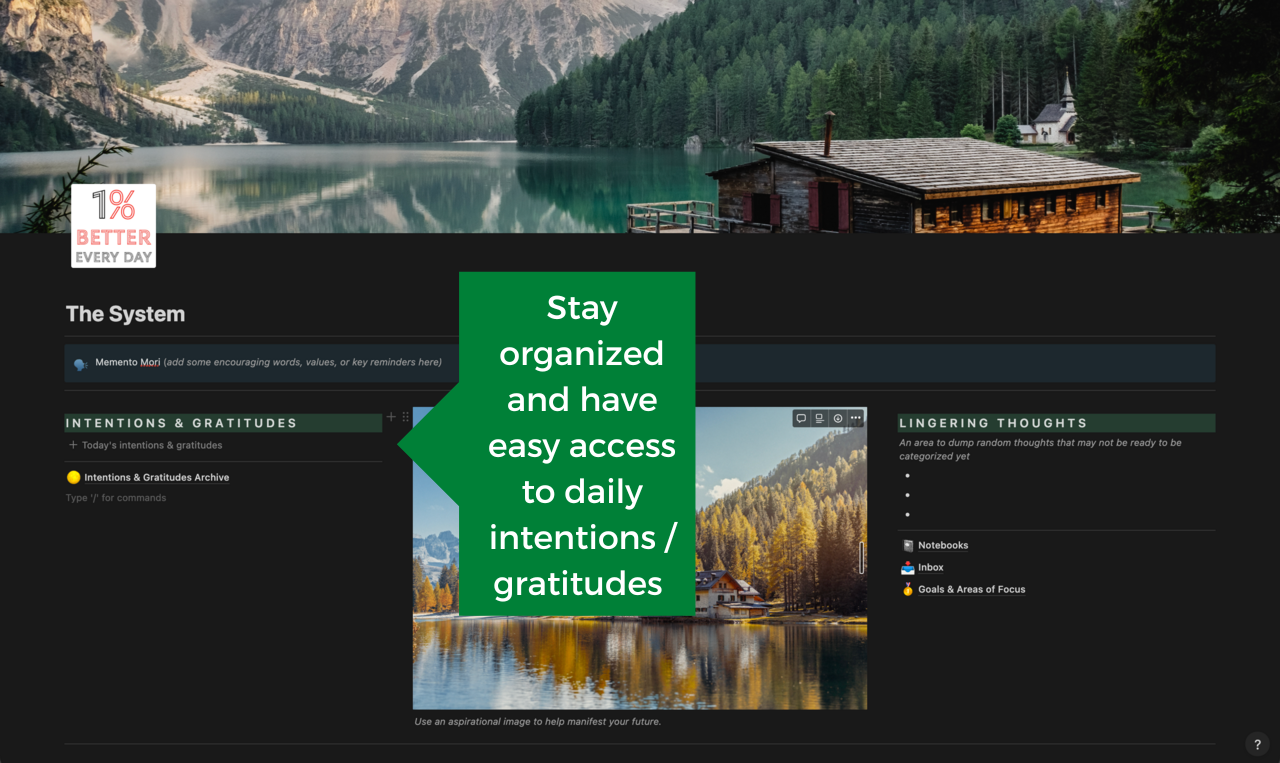 The System -- the Notion template to use gallery image