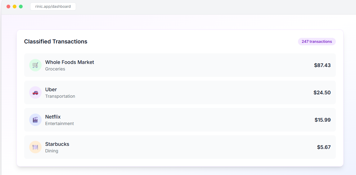 Rinic - Screenshot 2 showing product features and functionality