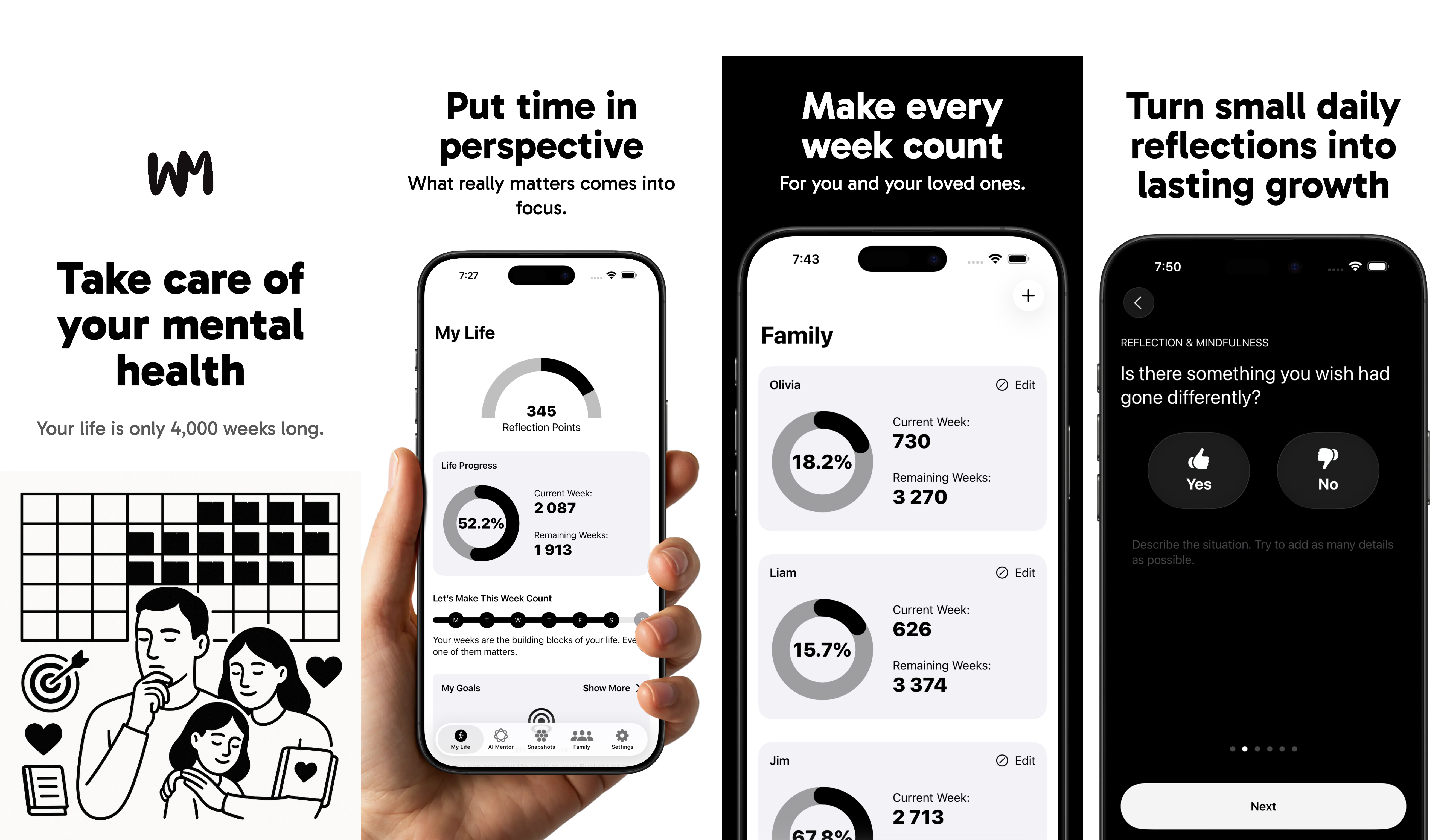 Week Matter - 4000 Weeks - Main product screenshot demonstrating key features and user interface