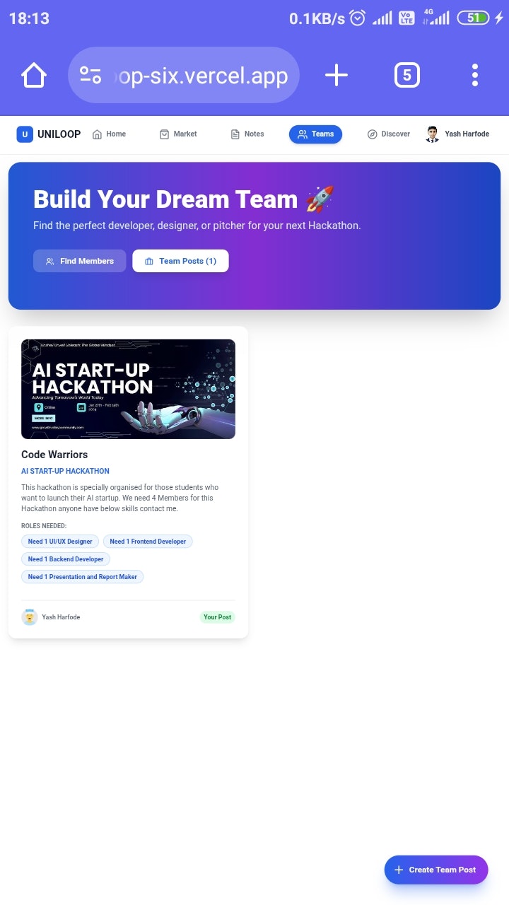 Uniloop - Screenshot 3 showing product features and functionality