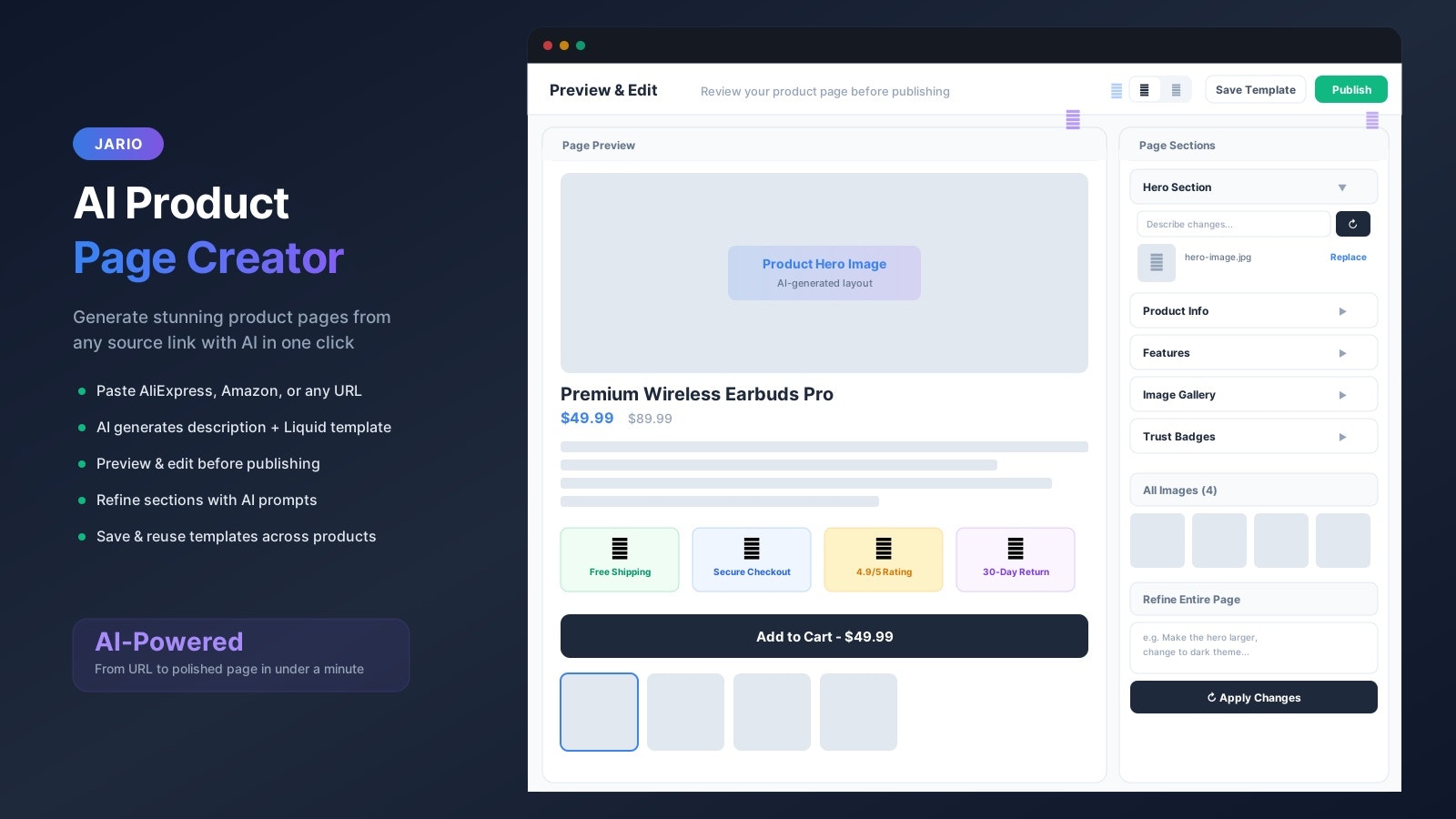Jario: All In 1 Must Have App - Screenshot 2 showing product features and functionality