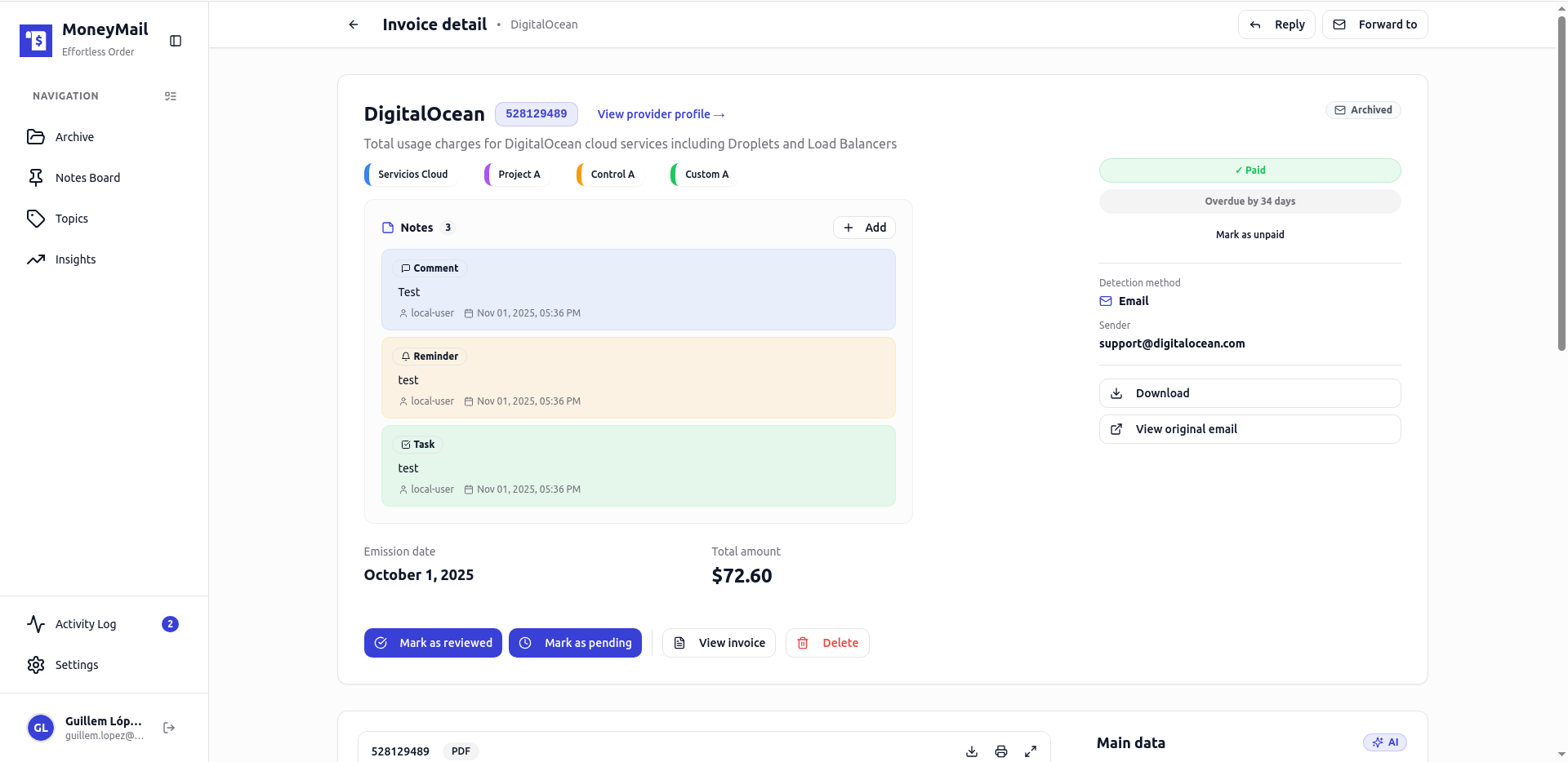MoneyMail - Screenshot 4 showing product features and functionality