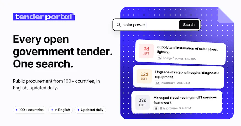 Tender Portal screenshot 1