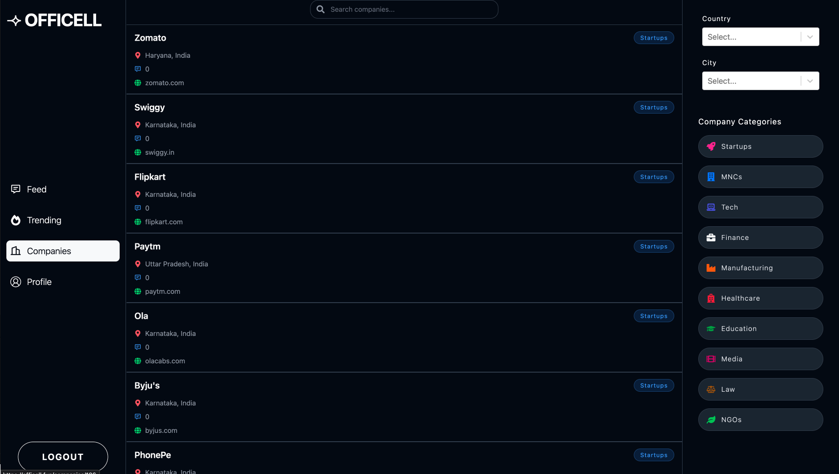 Officell - Main product screenshot demonstrating key features and user interface