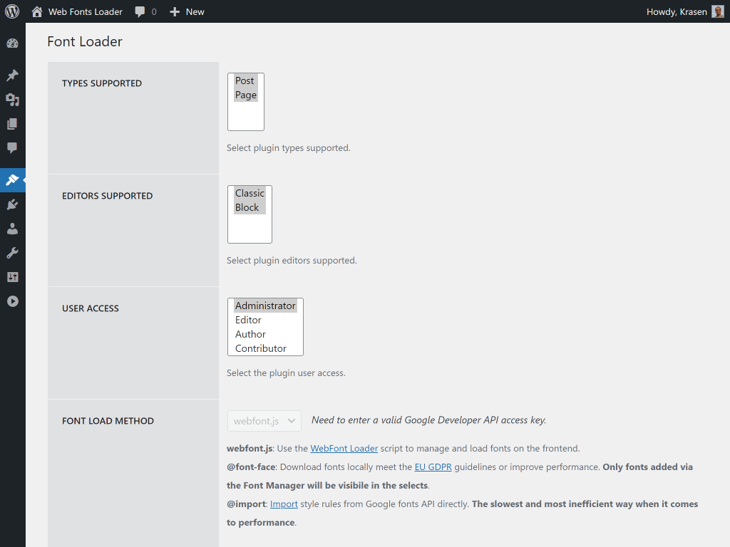 وسائط LOODER خطوط الويب - تحميل أي خطوط في WordPress واستضافة وتخصيص أي خطوط في WordPress 7