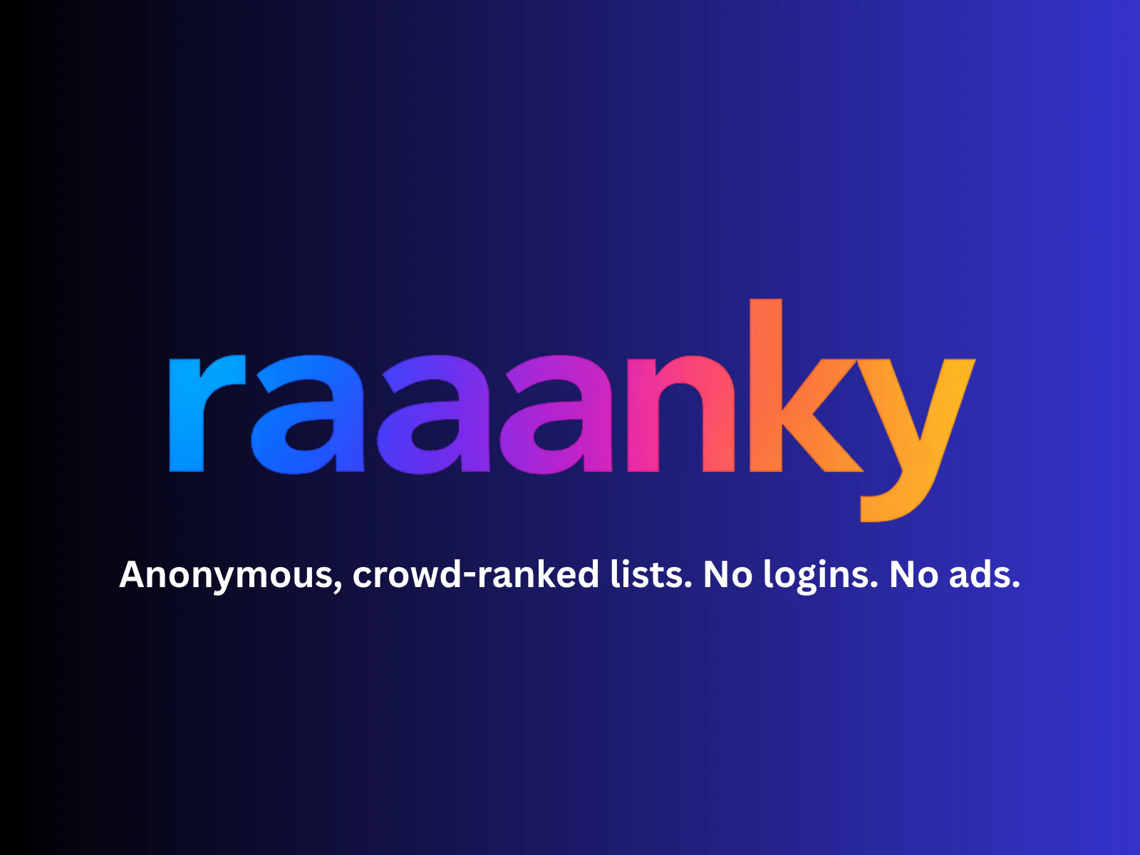 raaanky — Rank anything, anonymously logo