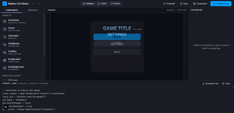 Roblox GUI Maker screenshot 4
