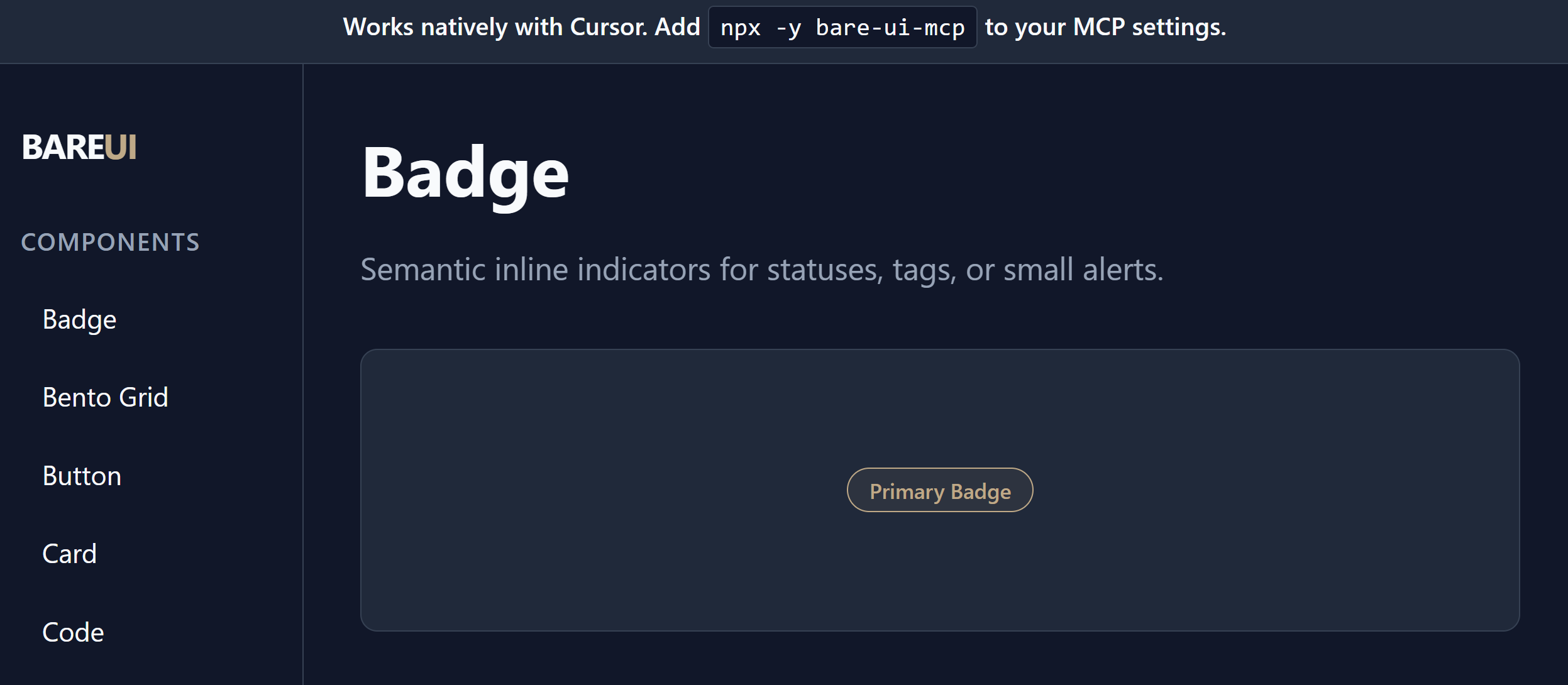 Bare UI gallery image