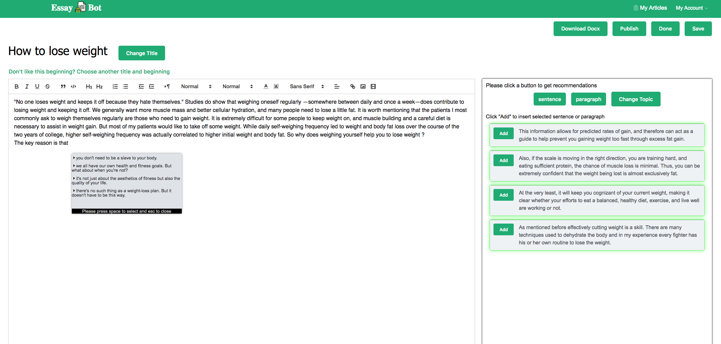 Essaybot gallery image
