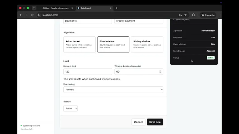 RateGuard screenshot 1 (video preview)