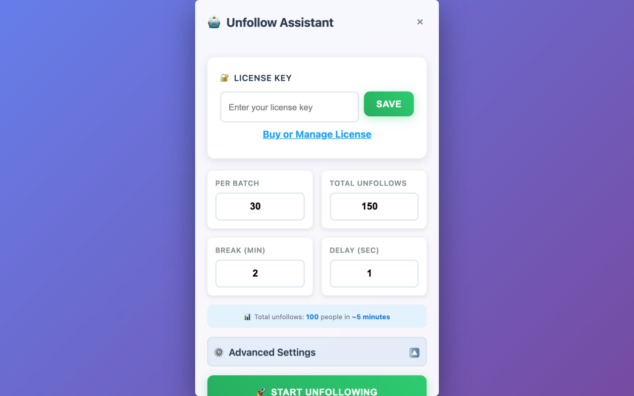 Mass Unfollow for X ( Twitter )