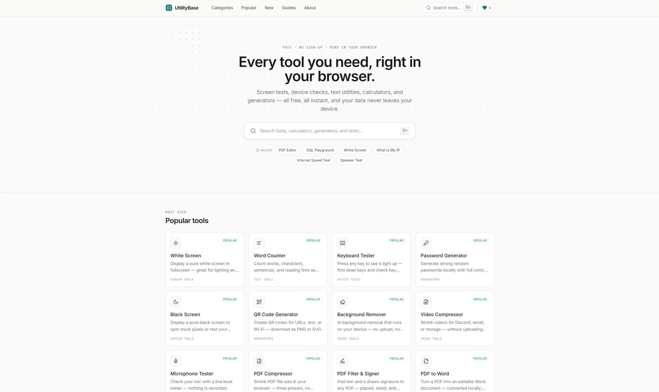 UtilityBase — Everyday browser tools gallery image