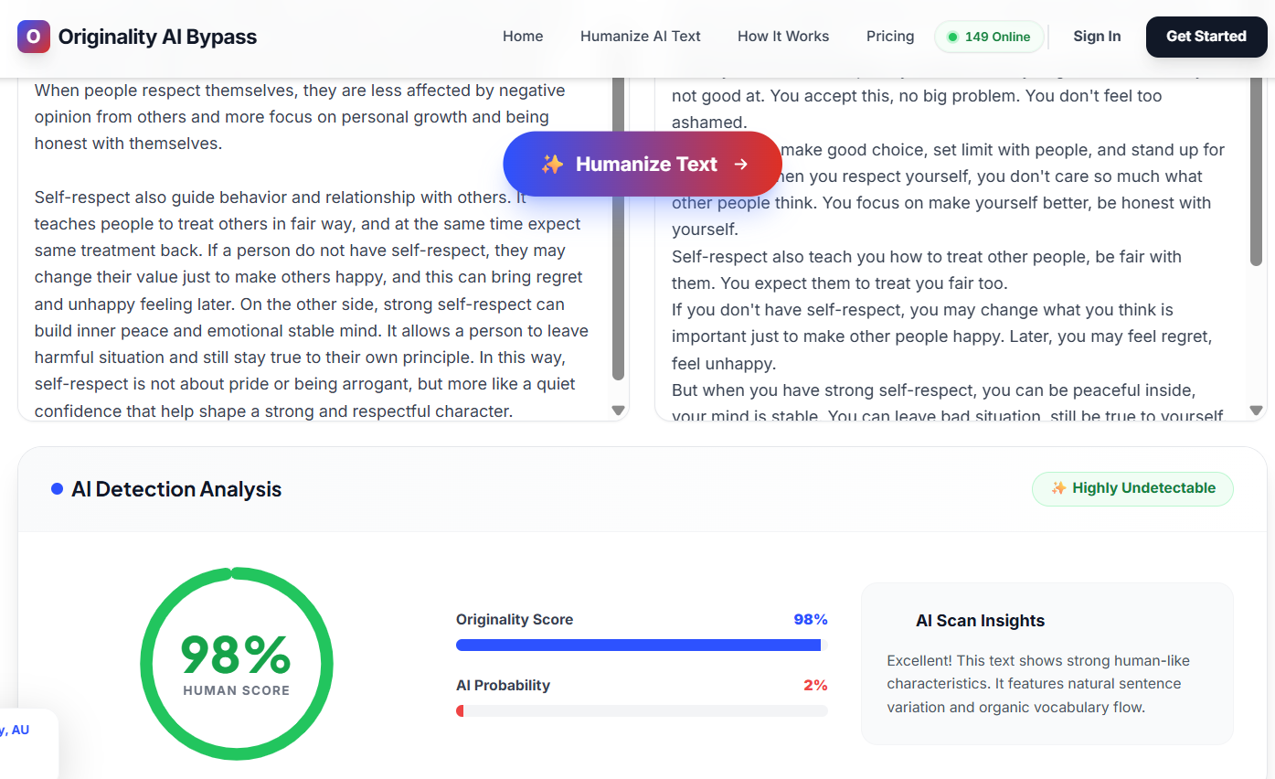 Originality AI Bypass - AI Text to Human gallery image