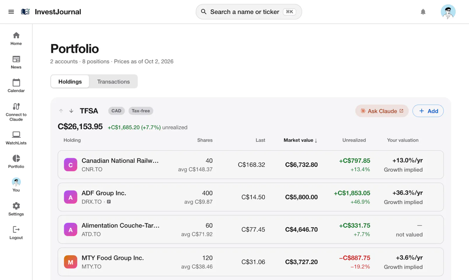 InvestJournal screenshot 6