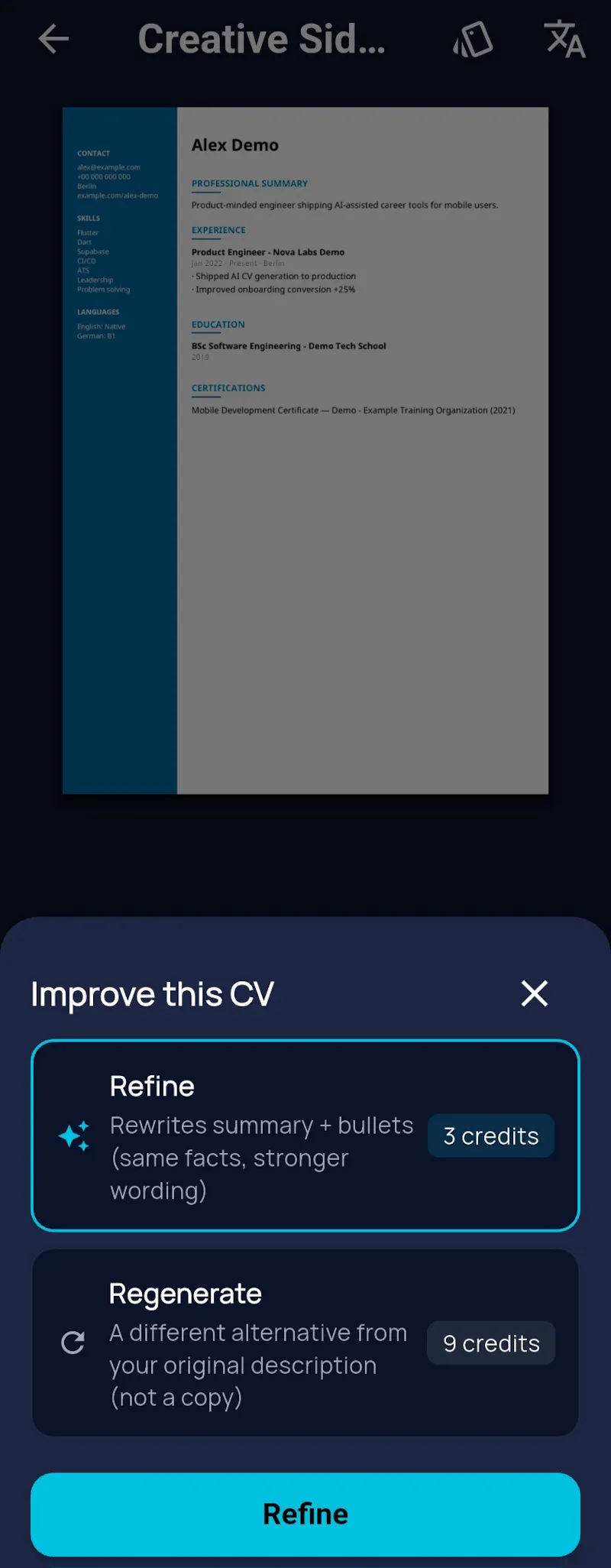 HireSnap — AI Resume & CV Builder screenshot 4