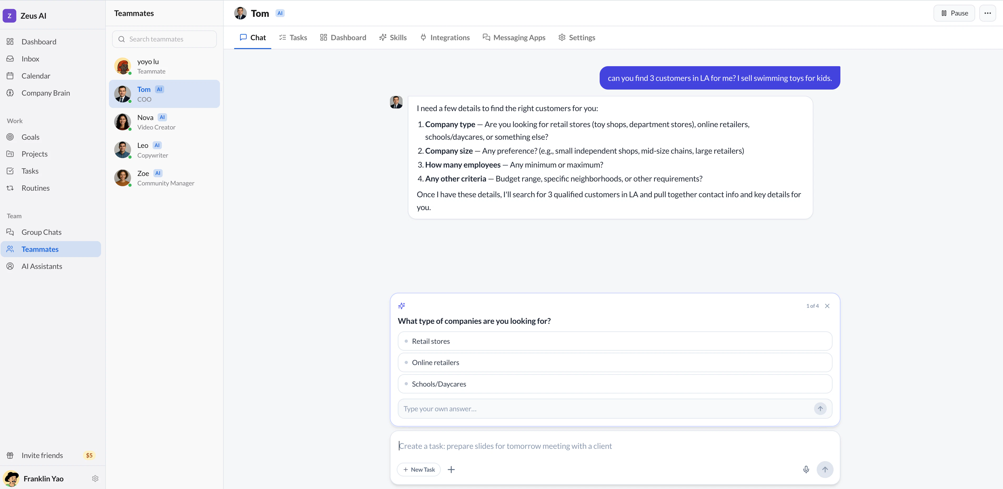 Zeus.team, AI native workspace 截图 1